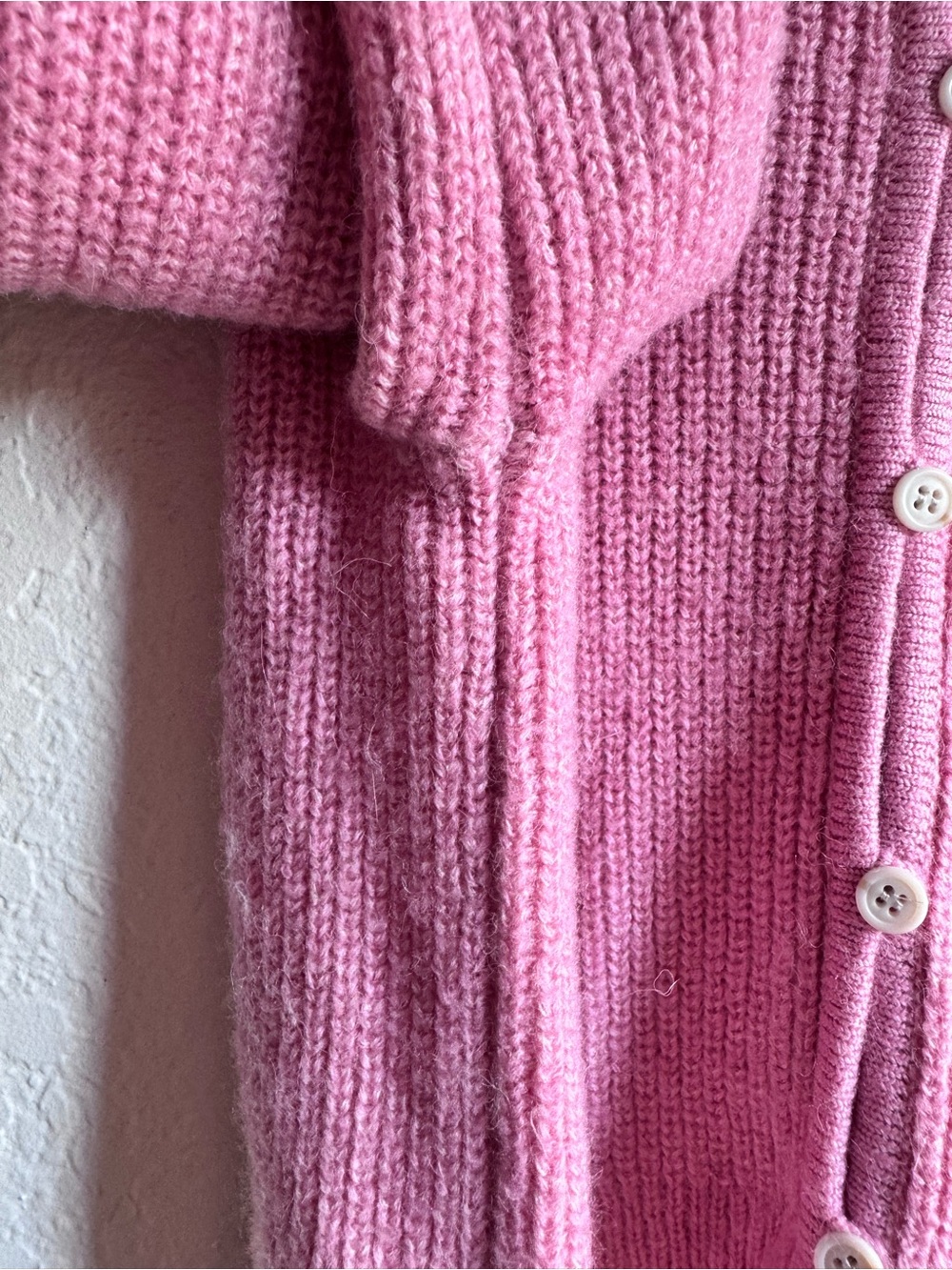 J.Crew Alpaca Merino Wool Pink Cardigan Sweater Size M Balloon Sleeve BB391 - Picture 6 of 10